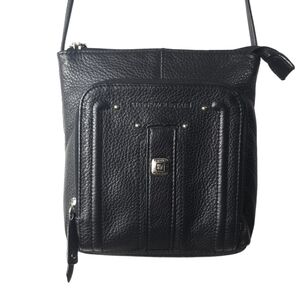 Stone Mountain Black Pebbled Leather Crossbody